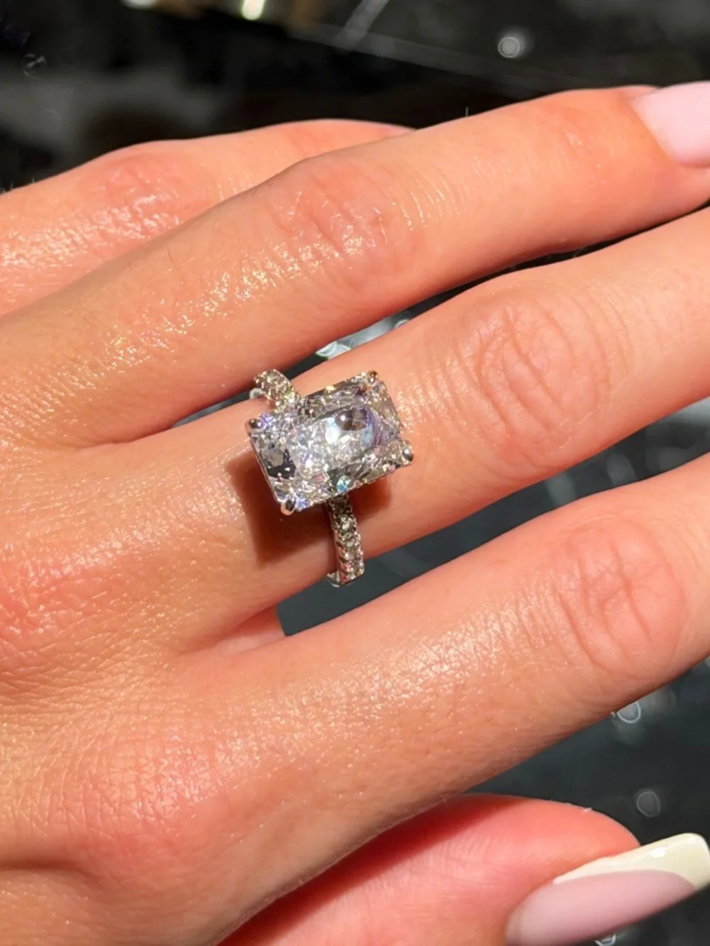 8 Carat Radiant Cut Pavé Ring – 100 % 925 Sterling Silver Engagement Ring